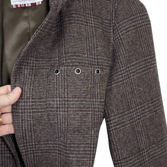 Triple Five Soul Wool Plaid Belted Blazer Vintage Y2K - Picture 4 of 13